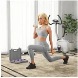 HOMCOM Hantel-Set mit Koffer, (Hantelset, Kurzhanteln), für Fitnessstudio, Krafttraining bunt|grau|rosa sechseckig