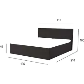 Halmon Schlafkomfort Betten Polsterbett Gent Sahara 100 x 200 x 40 cm Stauraum Mit hochwertiger Matratze H3 (bis 120 kg) und Lattenrost