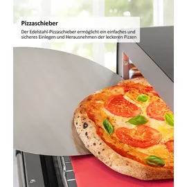 Genius Chef elektrischer Pizzaofen 10 in 1 8 tlg, 400°C, 2000 Watt, integrierter Airfryer, Steakgrill, Pizzastein und Pizzaschieber inklusive, 4 Modi, Warmhalten mit 3-Fach-Verglasung