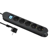 Maxtrack Steckdosenleiste 5-fach 3 m Schwarz 1 St.