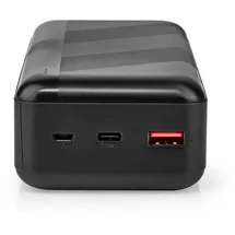 Nedis powerbank - 30000 mAh - 1.5 / 2.0 / 3.0 A - Geräteausgangsanschluss: 1x USB-A / 1x USB-C - Geräteeingangsanschluss: Micro USB / 1x USB-C - ... - Schwarz