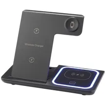 Renkforce Induktions-Ladegerät 15 W RF-QiWC3in1-01 RF-5780662 Ausgänge Magnetanschluss Schwarz