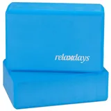 Relaxdays Yogablock im 2er Set Weiß,Blau