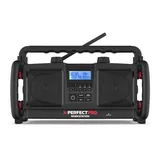 Baustellenradio Workstation Mit Netzbetrieb Oder 6x D Akku-batterien - Perfectpro