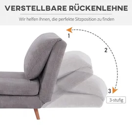Homcom Schlafsofa Verstellbar im Cord-Optik 82 x 89 x 83 cm