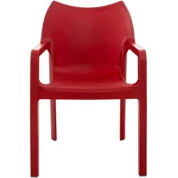 DELUKE® Stuhl REWIU - 84x57x53cm, rot, Kunststoff Kunststoff Gestell Stühle Esszimmerstühle Stuhl Esszimmer Esstisch Stühle Küchenstuhl