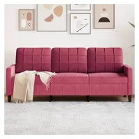 vidaXL 3-Sitzer-Sofa Weinrot 180 cm Samt