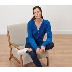 Tchibo - Strickjacke mit Wolle - Damen - Gr. XL - blau