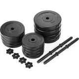 Gymtek Kurzhanteln 2er Set, 2x20kg, Verstellbare Hanteln, Dumbbell Set, Gewichtsscheiben Set, Gewichte Kurzhantel, Gewichtsplatten Set, 4 x 2kg, 4 x 2.5kg, 4 x 5kg und 2 Gerade Griffe, Muskelaufbau