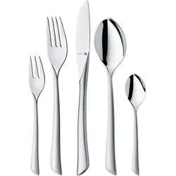 Besteck-Set WMF "Virgina", grau (edelstahl), 30 tlg., Cromargan Edelstahl Rostfrei, Essbesteck-Sets, ergonomisch, Cromargan protect