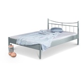 BedBox Metallbett Lucy, klassisch und schlicht grau|silberfarben 140 cm x 200 cm x 41 cm