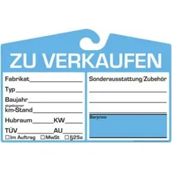 Eichner Spiegelanhänger Preisschild Analog blau