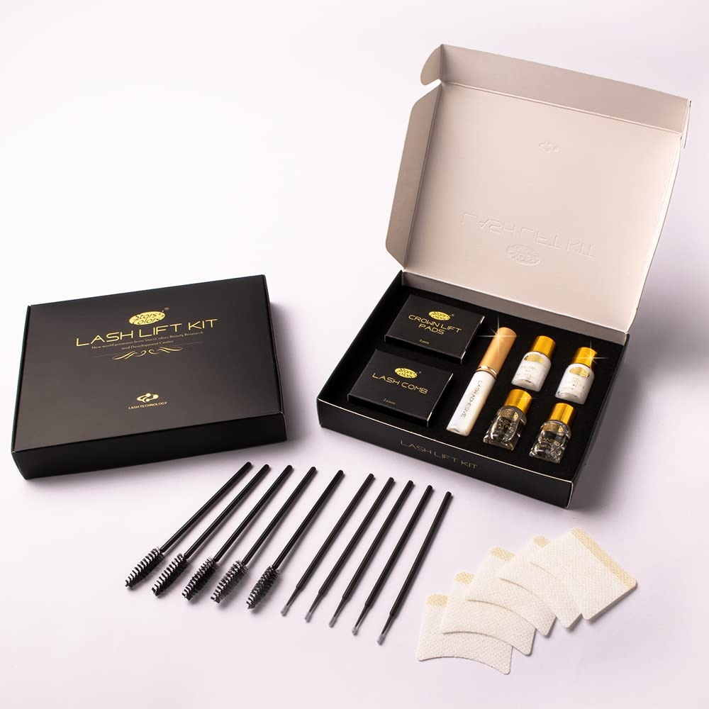 STARS + COLORS WIMPERNLIFTING SET (Starter Kit) SONDER EDITION, 10-teilig, für Wimpernlaminierung/Wimpernwellen, inkl. 5x Augenpads + 10x Wimpernbürstchen + 5x Microbrushes