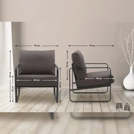 CLP Lounger Manea braun/Kunstleder