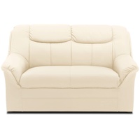 DOMO. collection Sofa Berlin, Leder, klassisches 2er Sofa, Polstergarnitur mit weichem Kunstleder und hochwertigem Federkern, 2 Sitzer 143 x 90 x 89 cm (BxTxH), beige (weiß)