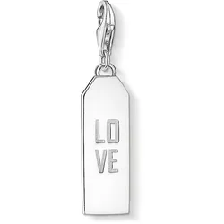 Charm in Tag-Form mit LOVE Gravur - 925 Sterlingsilber