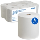 Scott Papierhandtuchrollen- für Spender Airflex*-Technologie, 1-lagig, 6 x 304 m, Weiß, 6667