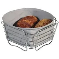 KESPER Brot- und Obstkorb Edelstahl, 21 x 21 x 11 cm, Farbe: grau