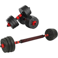 KANGXIN Hantel-Set, 2-in-1-Hantel, verstellbar, Muskeltraining, Hanteln, Krafttraining, verstellbar, Gesamtgewicht 20 kg, schwarz-rot