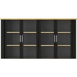 Gami Buffetaufsatz GAMI "Sequoia", schwarz, B:220cm H:116cm T:41cm, Spanplatte, Möbelaufsätze, Wohnzimmer-Programm in Landhaus- und Industrial-Dekor