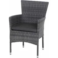 Padova II Dining Sessel stone-grey mit Kissen, Gardamo, Polyrattan Garten Stuhl