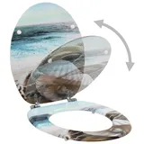 vidaXL Toilettensitz MDF Muschel-Design Weiß