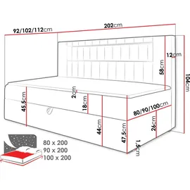Mirjan24 Gold Junior 2 90 x 200 cm H3 Grau