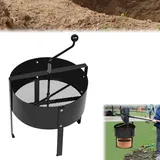 ACXIN Handkurbelsieb Drehbarer Bodensieb Schmutz-Kompost-Sieb, Ø 40 x 56 cm Gartensieb Manuell Kompostsieb Sandsieb mit Netz-Siebpfanne und Griff, Gartensieb für die Gartenarbeit (Schwarz)