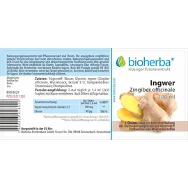 Bioherba Ingwer Zingiber officinale Tropfen 50 ml