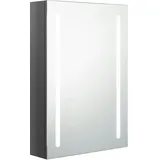 vidaXL LED-Bad-Spiegelschrank Glänzendes Grau 50x13x70 cm