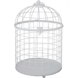 Deko-Vogelkäfig Hedwig weiß aus Metall H31cm im modernen Landhausstil - KLEIN