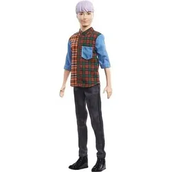 MATTEL GYB05 Barbie Ken Fashionistas Puppe mit Lila Haar, Anziehpuppe, Modepuppe