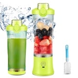 TOPESCT 600 ml Tragbarer Mixer Smoothie Maker, Mini Smoothie Mixer USB Wiederaufladbar, Starke Schneidleistung mit 6 Ultrascharfen Klingen für Reise, Büro & Sport (Zitronengelb)