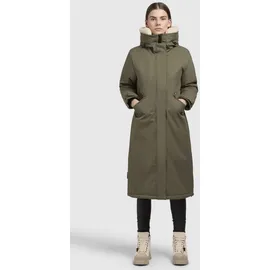 khujo Agneta Damen Wintermantel grün Parka Teddy