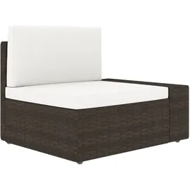 vidaXL 7-tlg. Garten-Lounge-Set mit Kissen Braun Poly Rattan