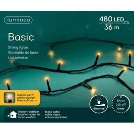 Kaemingk LED-Lichterkette Basic 36 m schwarz 480 LED warmweiß