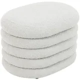 Svita Hocker mit Stauraum Sitzhocker Ottomane Boucle-Polster Weiß