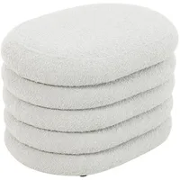 Svita Hocker mit Stauraum Sitzhocker Ottomane Boucle-Polster Weiß