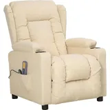 vidaXL Massagesessel mit Aufstehhilfe Creme Stoff vidaXL