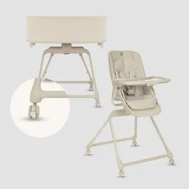 lionelo Maddie Set Hochstuhl Baby 3-in-1 mit 360° Drehfunktion, Kinderhochstuhl mit Liegefunktion als Babywippe & Beistellbett, Höhenverstellbar, 5-Punkt-Gurt, Klappbar, Rollen, Pflegeleicht, ab Gebur