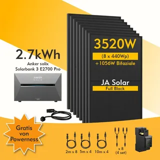 2,7 kWh inkl. 8x 440 W Solarpanel