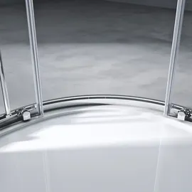 mai & mai Duschkabine 80x80 Viertelkreis Dusche Duschabtrennung mit 2 Schiebetüren Esg-sicherheitsglas Nano-beschichtung Ravenna32k - Silber