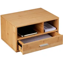 Relaxdays Schreibtisch-Organizer mit Schublade Hellbraun 2 St.