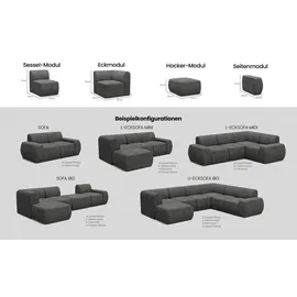 beautysofa Modularecke mit USB MALMO U