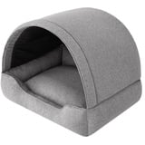 DOGGY Hundehöhle Hundebett Katzenbett Hundehütte Haustierbett Hundehaus Hundeliegen Hundesofa Korb Sofa Hundekissen Schlafplatz, Grau, 82x58 cm