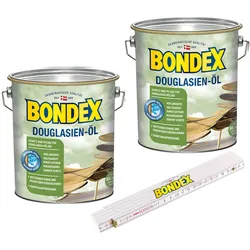 BONDEX Gartenholz Öle, Wasser-stop Abperleffekt, Wetterschutz, UV-Schutz, 8 l, Douglasien-Öl