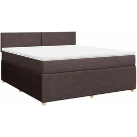 vidaXL Boxspringbett mit Matratze Dunkelbraun 180x200 cm Stoff