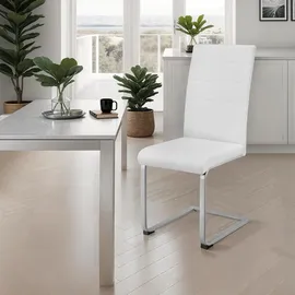 Tectake tectake® Schwingstuhl, gepolstert mit Kunstlederbezug, flaches Stahlgestell in C-Form, 41 x 52 x 99 cm