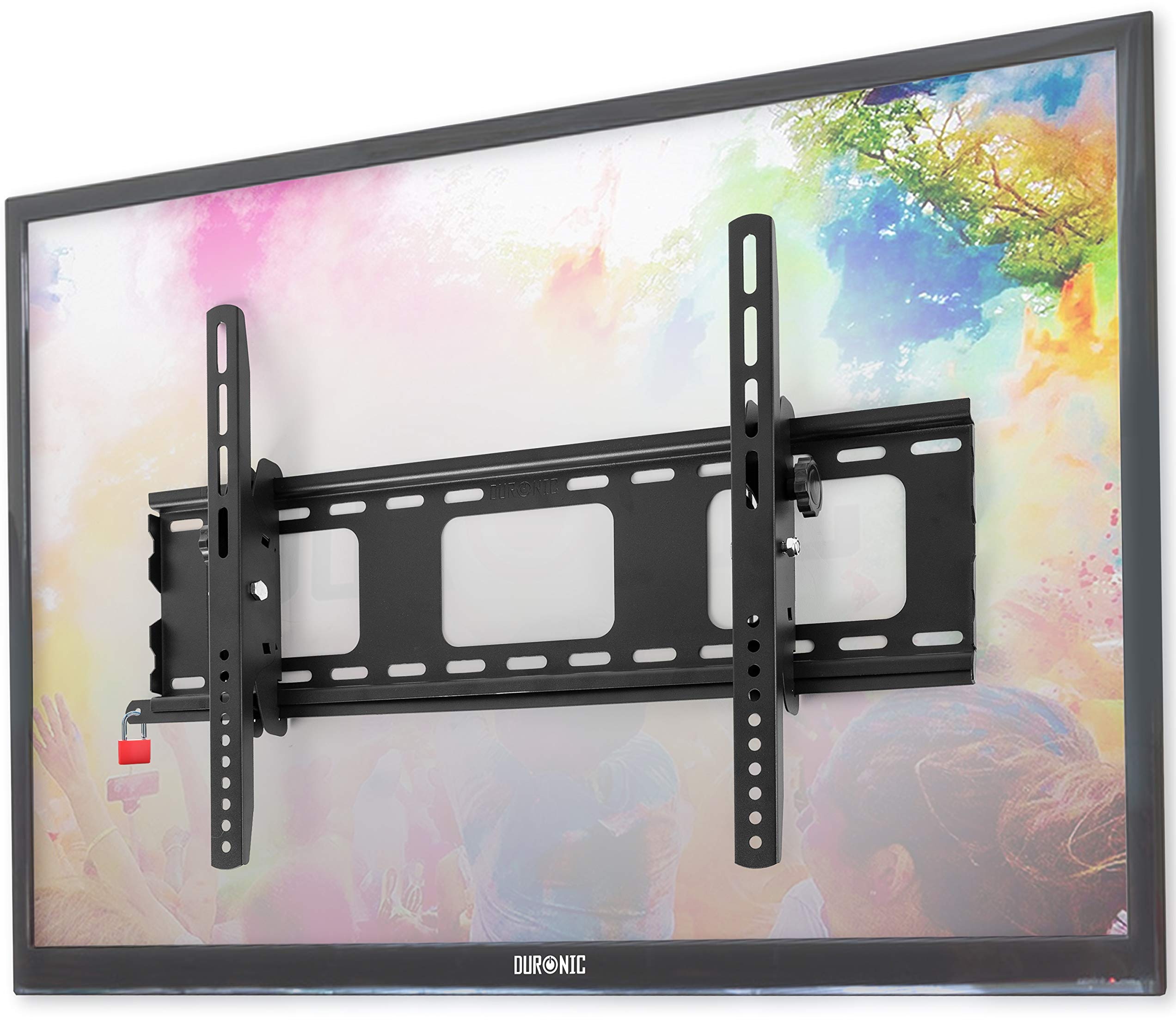 Duronic tvb103 m Super Heavy Duty Premium abschließbar schwarz universal 83,8 cm-65 LCD/Plasma/LED/3D/4 K TV Wandhalterung Neigung mit [Sicherheit Locking Bar] – Max VESA 600 x 400