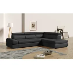 Ecksofa SIT & MORE "Broadway L-Form", schwarz, B:270cm H:79cm T:213cm, Sofas, mit verstellbaren Kopfteilen, wahlweise mit Bettfunktion